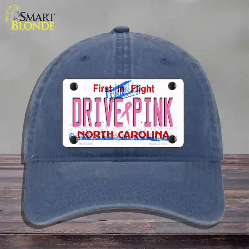 Drive Pink North Carolina Novelty License Plate Hat Unconstructed Cotton / Navy