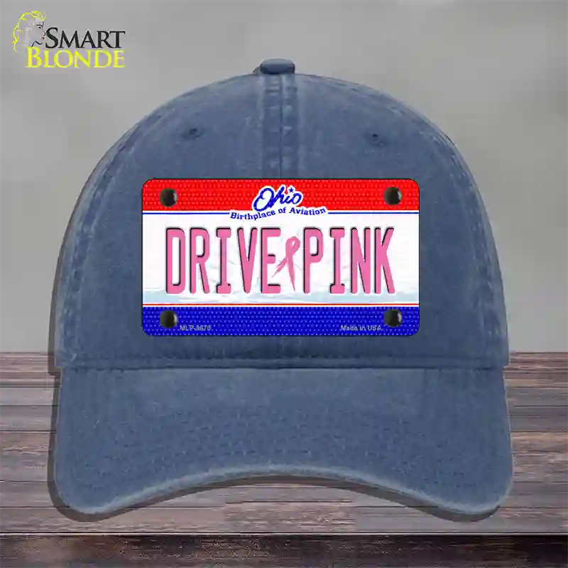 Drive Pink Ohio Novelty License Plate Hat Unconstructed Cotton / Navy