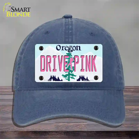 Drive Pink Oregon Novelty License Plate Hat Unconstructed Cotton / Navy