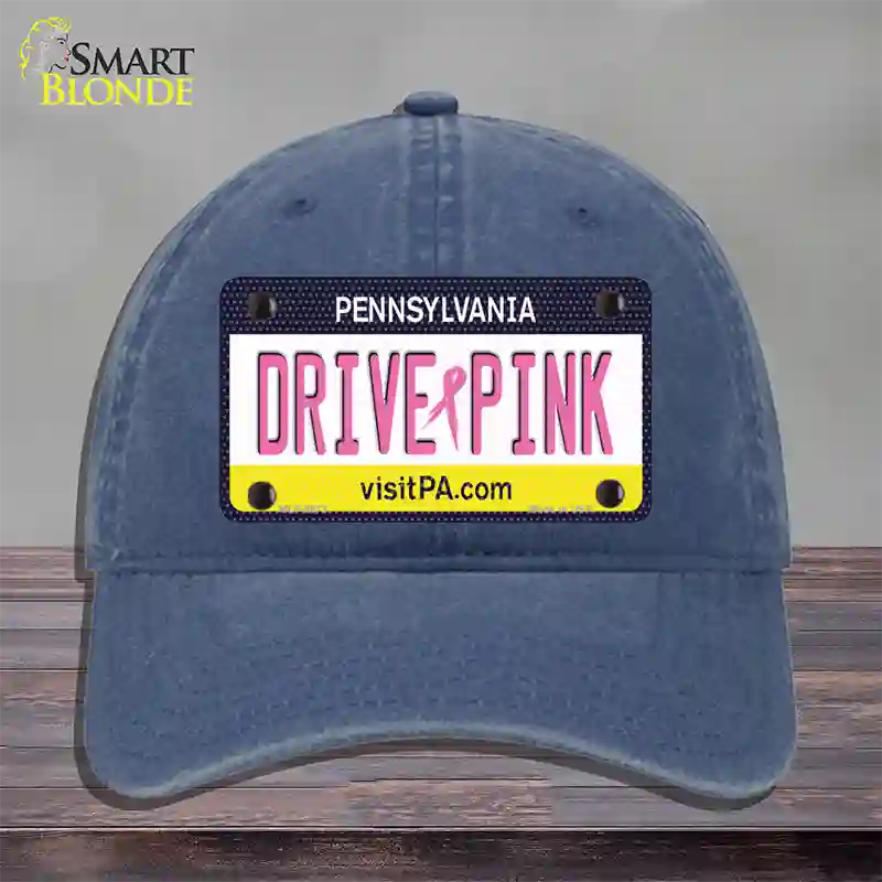 Drive Pink Pennsylvania Novelty License Plate Hat Unconstructed Cotton / Navy