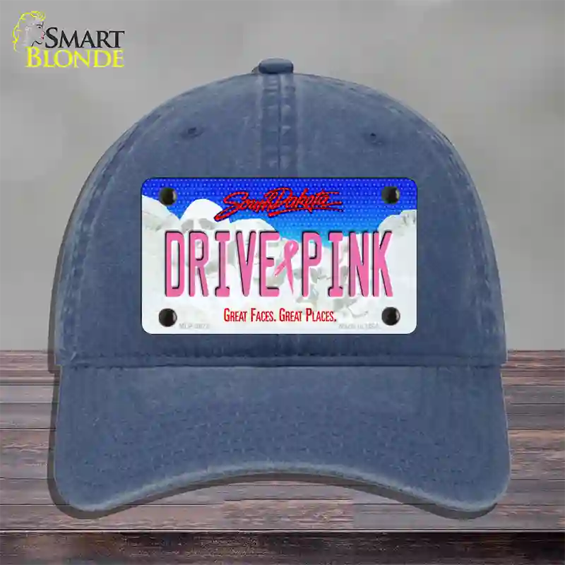 Drive Pink South Dakota Novelty License Plate Hat Unconstructed Cotton / Navy