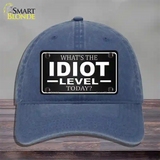 Idiot Level Novelty License Plate Hat Unconstructed Cotton / Navy