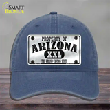 Property Of Arizona Novelty License Plate Hat Unconstructed Cotton / Navy