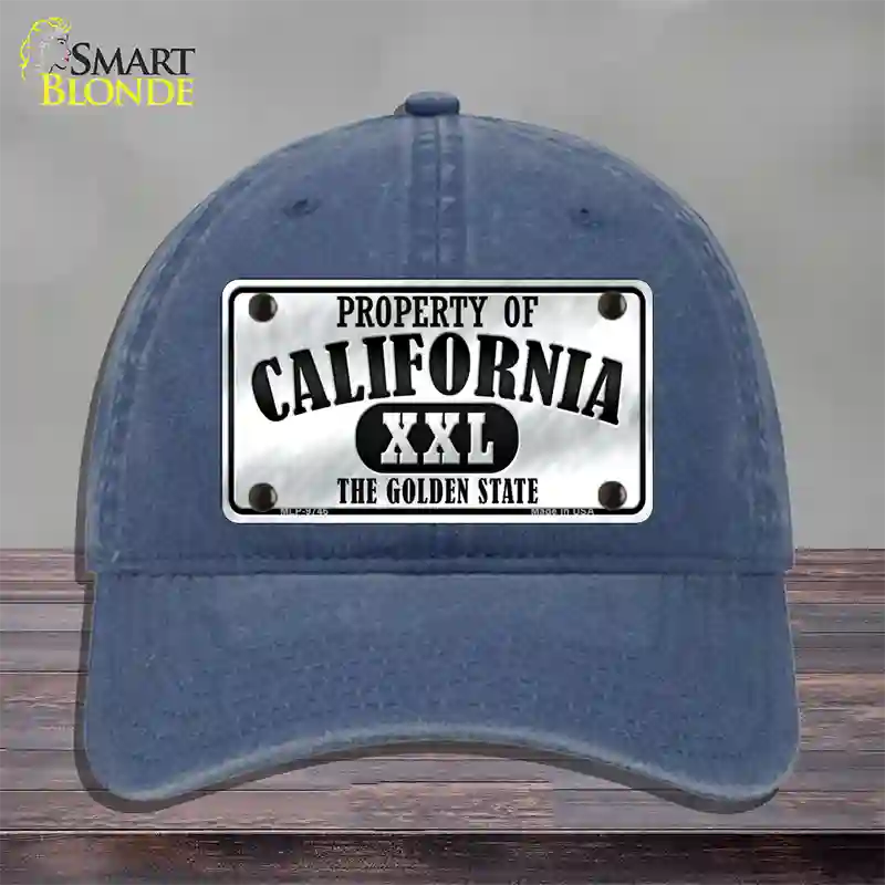 Property Of California Novelty License Plate Hat Unconstructed Cotton / Navy