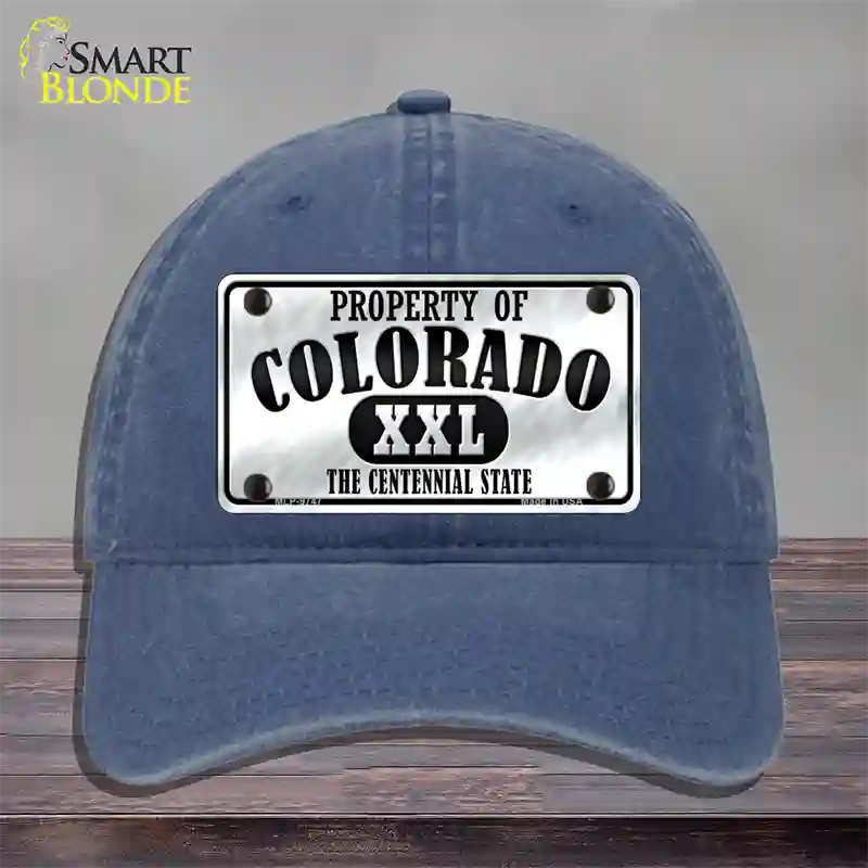 Property Of Colorado Novelty License Plate Hat Unconstructed Cotton / Navy