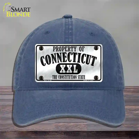 Property Of Connecticut Novelty License Plate Hat Unconstructed Cotton / Navy