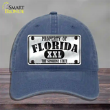 Property Of Florida Novelty License Plate Hat Unconstructed Cotton / Navy