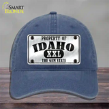 Property Of Idaho Novelty License Plate Hat Unconstructed Cotton / Navy