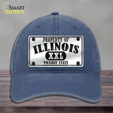 Property Of Illinois Novelty License Plate Hat Unconstructed Cotton / Navy