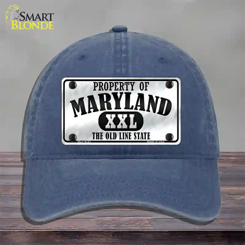 Property Of Maryland Novelty License Plate Hat Unconstructed Cotton / Navy