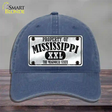 Property Of Mississippi Novelty License Plate Hat Unconstructed Cotton / Navy