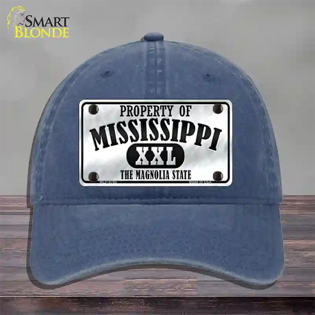 Property Of Mississippi Novelty License Plate Hat Unconstructed Cotton / Navy