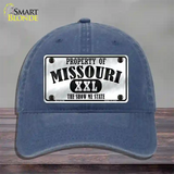 Property Of Missouri Novelty License Plate Hat Unconstructed Cotton / Navy