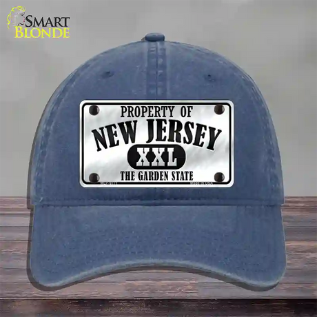 Property Of New Jersey Novelty License Plate Hat Unconstructed Cotton / Navy