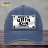 Property Of Ohio Novelty License Plate Hat Unconstructed Cotton / Navy