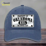 Property Of Oklahoma Novelty License Plate Hat Unconstructed Cotton / Navy