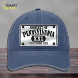 Property Of Pennsylvania Novelty License Plate Hat Unconstructed Cotton / Navy