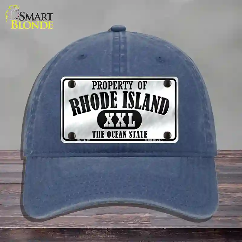 Property Of Rhode Island Novelty License Plate Hat Unconstructed Cotton / Navy