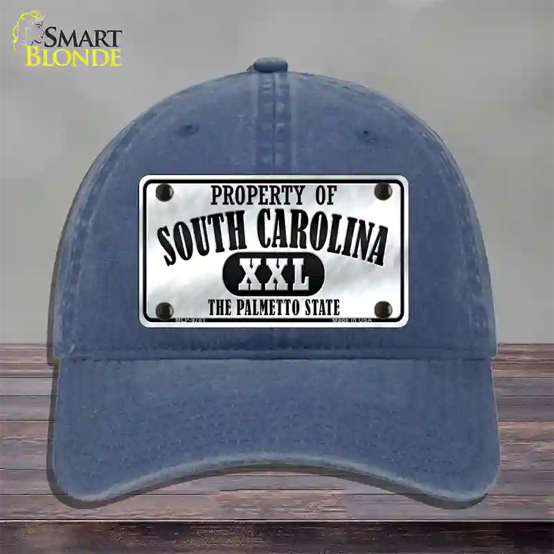 Property Of South Carolina Novelty License Plate Hat Unconstructed Cotton / Navy