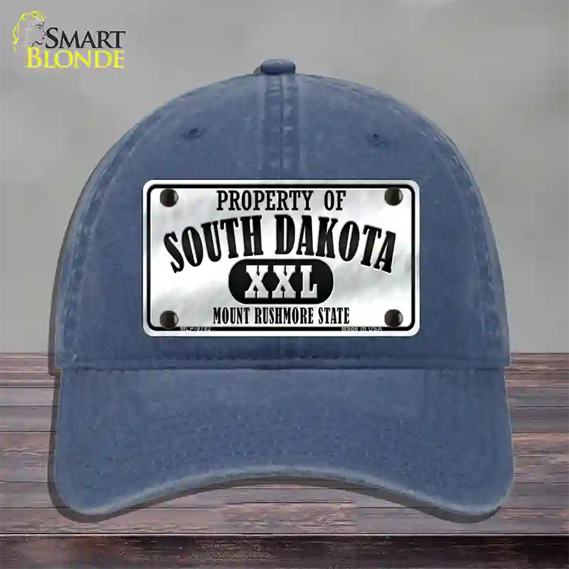 Property Of South Dakota Novelty License Plate Hat Unconstructed Cotton / Navy