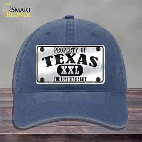 Property Of Texas Novelty License Plate Hat Unconstructed Cotton / Navy