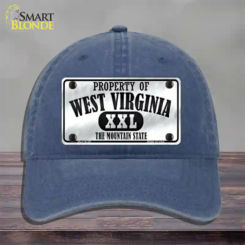 Property Of West Virginia Novelty License Plate Hat Unconstructed Cotton / Navy