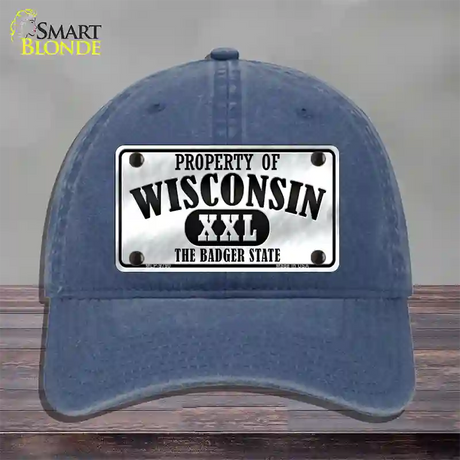 Property Of Wisconsin Novelty License Plate Hat Unconstructed Cotton / Navy