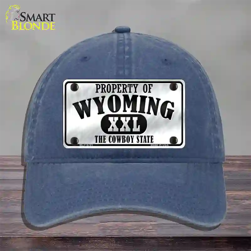 Property Of Wyoming Novelty License Plate Hat Unconstructed Cotton / Navy