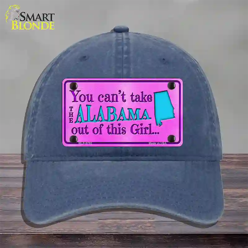 Alabama Girl Novelty License Plate Hat Unconstructed Cotton / Navy