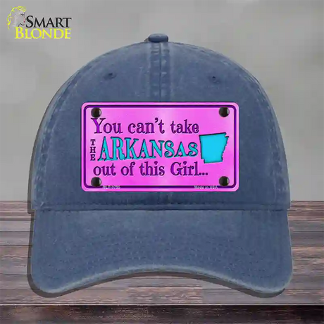 Arkansas Girl Novelty License Plate Hat Unconstructed Cotton / Navy