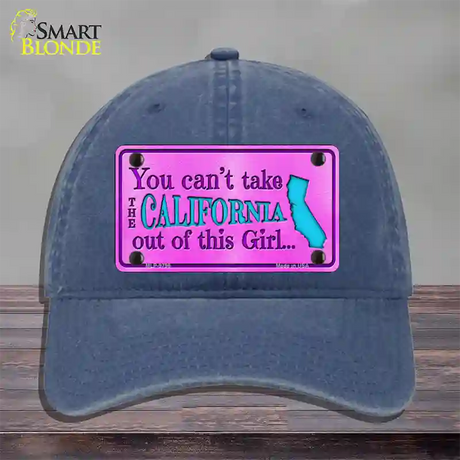 California Girl Novelty License Plate Hat Unconstructed Cotton / Navy