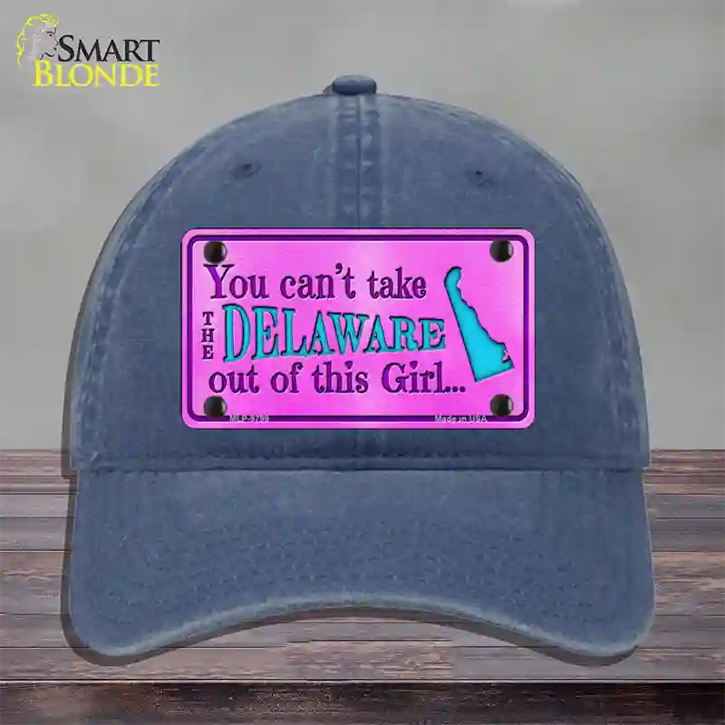 Delaware Girl Novelty License Plate Hat Unconstructed Cotton / Navy