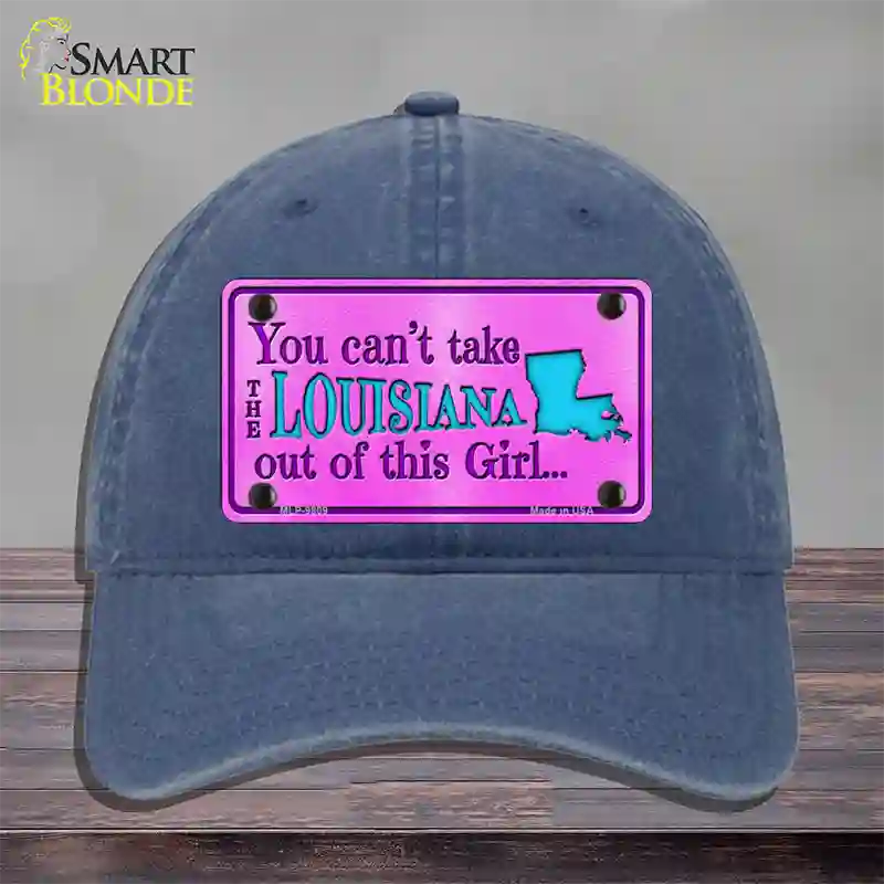 Louisiana Girl Novelty License Plate Hat Unconstructed Cotton / Navy