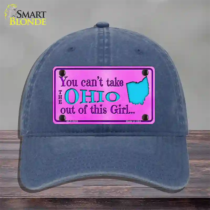 Ohio Girl Novelty License Plate Hat Unconstructed Cotton / Navy