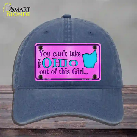 Ohio Girl Novelty License Plate Hat Unconstructed Cotton / Navy