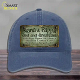 Nana And Papas Bed And Breakfast Novelty License Plate Hat Unconstructed Cotton / Navy