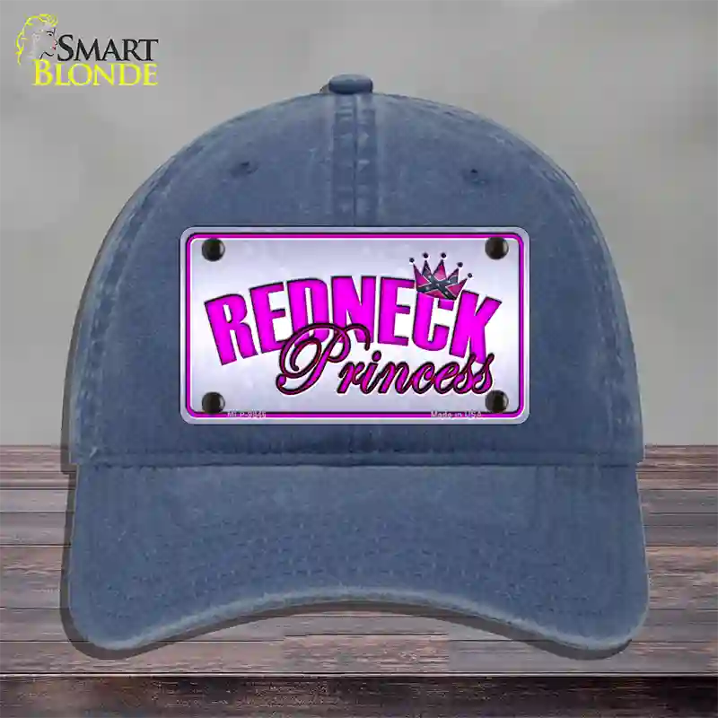 Princess Redneck Novelty License Plate Hat Unconstructed Cotton / Navy