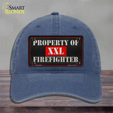 Property Of Firefighter Novelty License Plate Hat Unconstructed Cotton / Navy