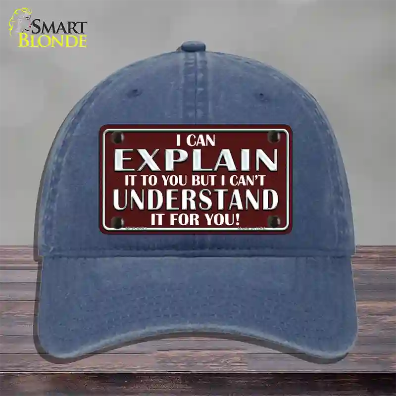 I Can Explain Novelty License Plate Hat Unconstructed Cotton / Navy