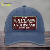 I Can Explain Novelty License Plate Hat Unconstructed Cotton / Navy