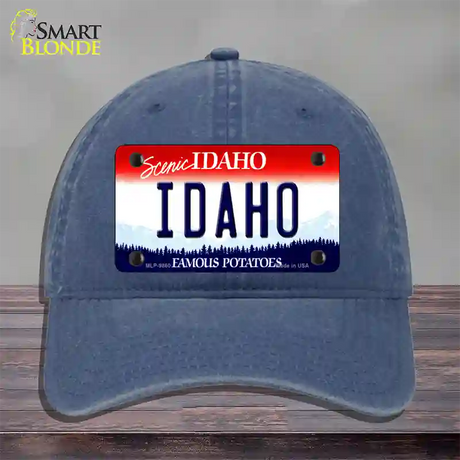 Scenic Idaho Novelty License Plate Hat Unconstructed Cotton / Navy