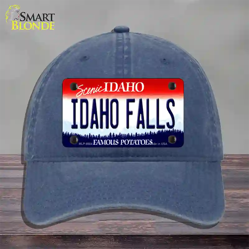 Idaho Falls Idaho Novelty License Plate Hat Unconstructed Cotton / Navy