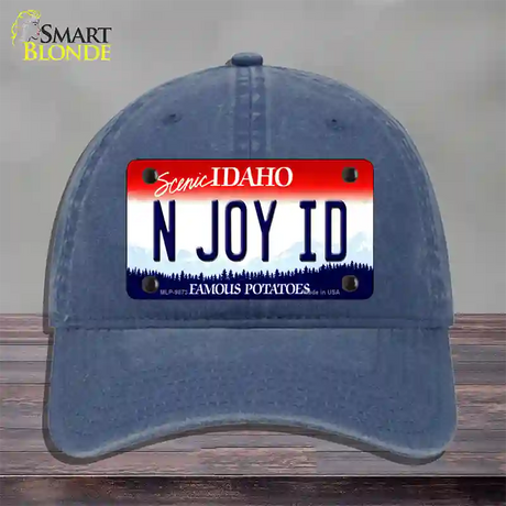 N Joy ID Idaho Novelty License Plate Hat Unconstructed Cotton / Navy