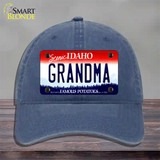 Grandma Idaho Novelty License Plate Hat Unconstructed Cotton / Navy