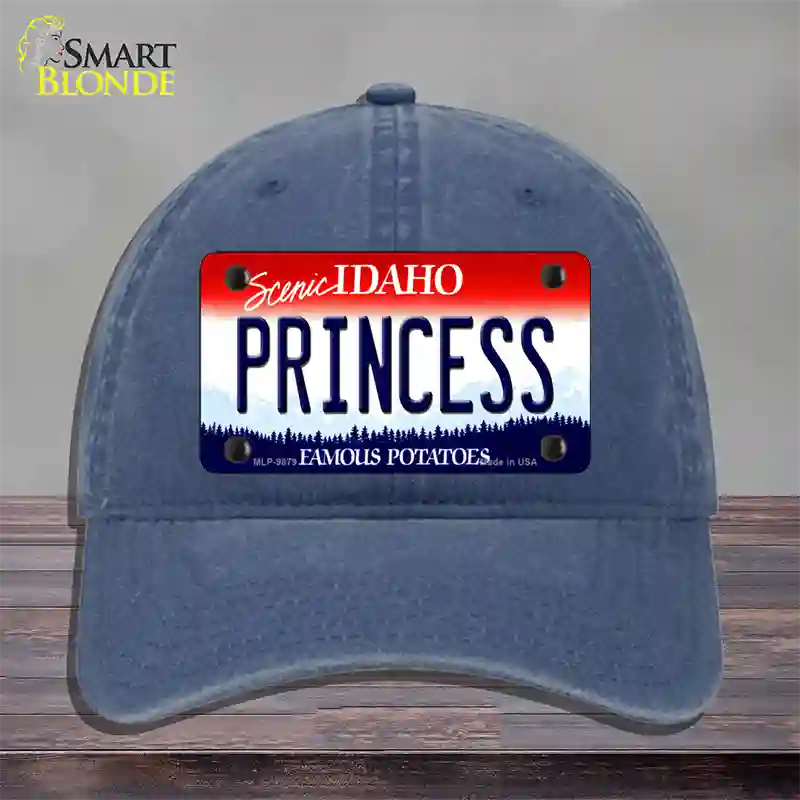 Princess Idaho Novelty License Plate Hat Unconstructed Cotton / Navy