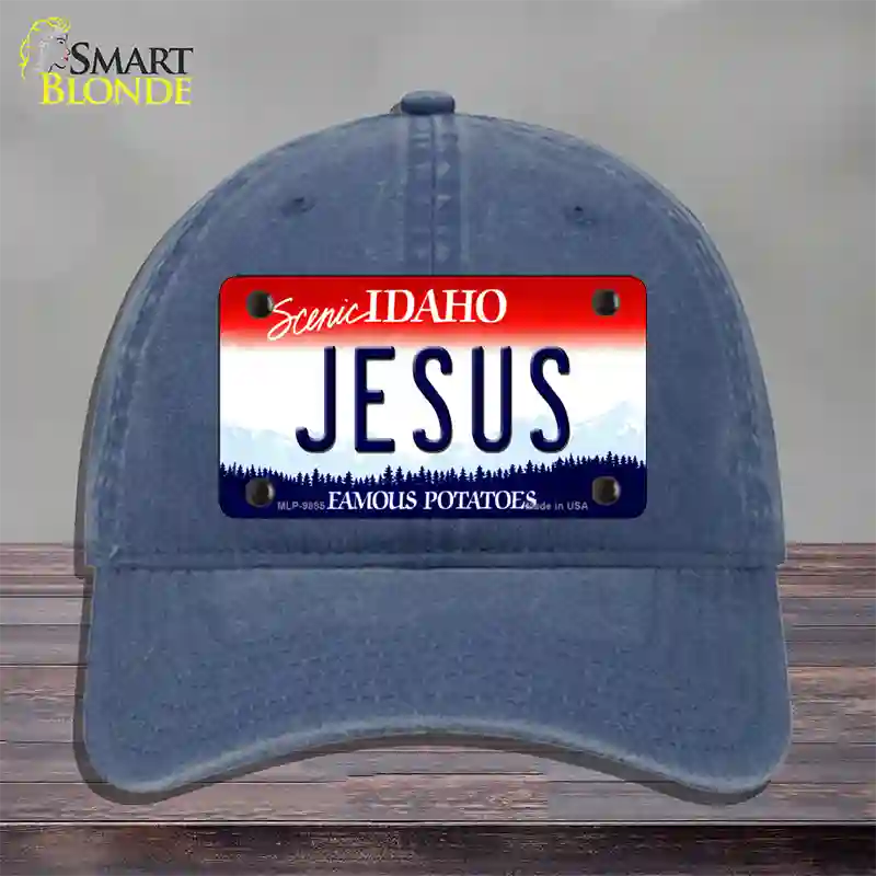 Jesus Idaho Novelty License Plate Hat Unconstructed Cotton / Navy