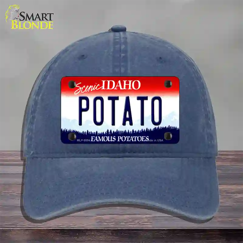 Potato Idaho Novelty License Plate Hat Unconstructed Cotton / Navy