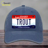 Trout Idaho Novelty License Plate Hat Unconstructed Cotton / Navy