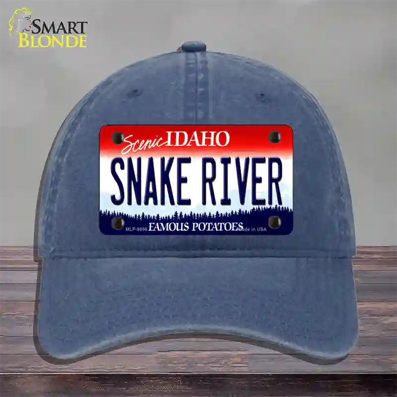 Snake River Idaho Novelty License Plate Hat Unconstructed Cotton / Navy