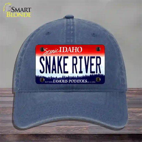 Snake River Idaho Novelty License Plate Hat Unconstructed Cotton / Navy